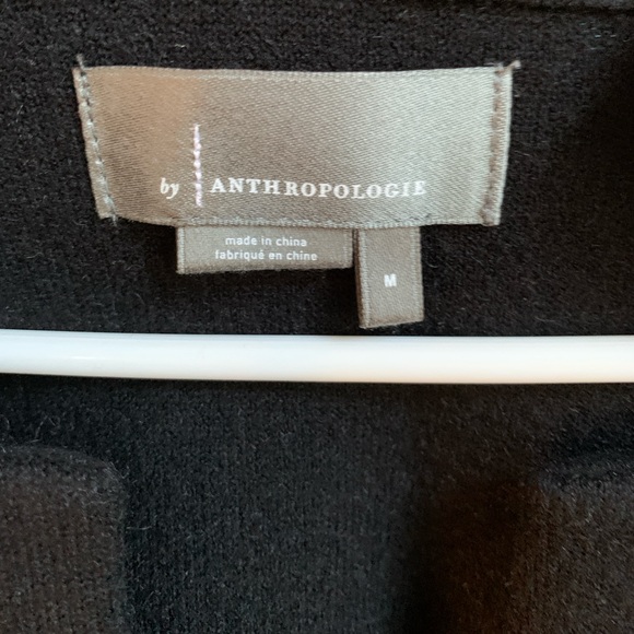 Anthropologie Black Knit Sweater Jacket Medium - Picture 4 of 5